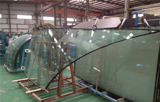 Arsitektur Curved 19mm Insulated Kaca Tempered Dengan Aluminium Bingkai