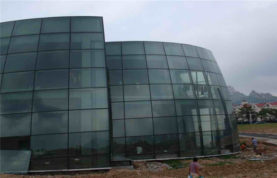 Arsitektur Curved 19mm Insulated Kaca Tempered Dengan Aluminium Bingkai
