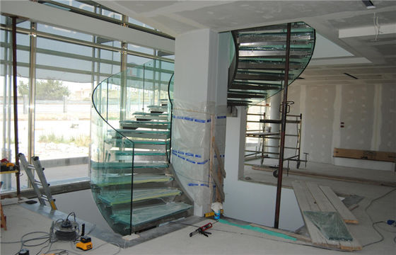 Cường độ cao cong Tempered Glass Đối với cầu thang, Clear Float Glass