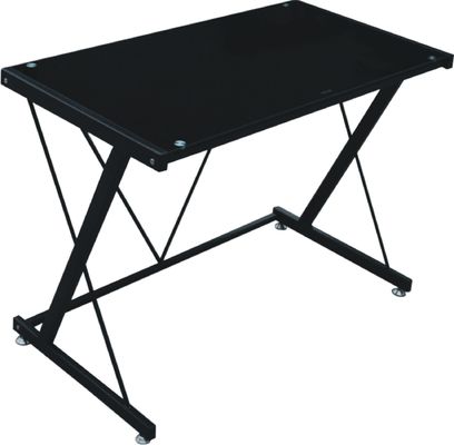 میز ساده مربع سیاه و سفید خو مدرن شیشه ای صفحه اصلی دفتر کامپیوتر تاشو DX-8800