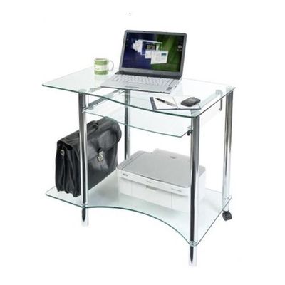 خنک میز پاک مدرن شیشه ای کامپیوتر برای صفحه اصلی 38mm و لوله ضد زنگ DX-8803