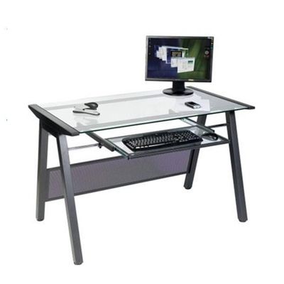 میز مربع مدرن شیشه ای بالا کامپیوتر برای دفتر / خانه DX-8806