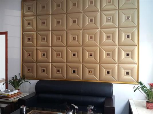 Wall Art Decals Leather Fabric Wall Panel / 3 Dimensional Wallpaper for Interior Wall Paneling