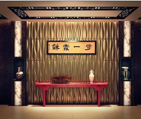 Eco thân Vinyl tường Sticker 3D Textured Wall Panel Large Metal Art tường bằng sợi thực vật