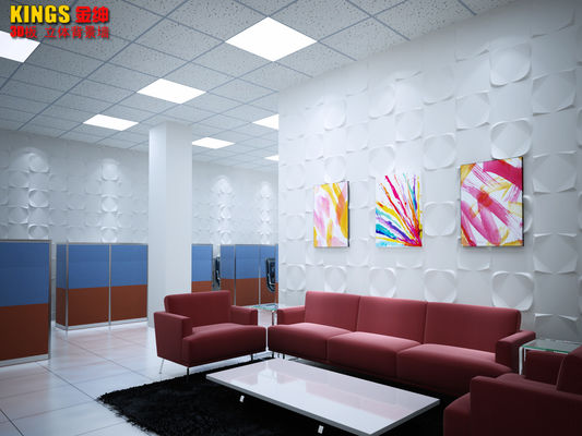 قرمز / پانل های پی وی سی سفید دفتر 3D بافت دیوار تجاری دکوراسیون دیوار هنر تابلوچسبها