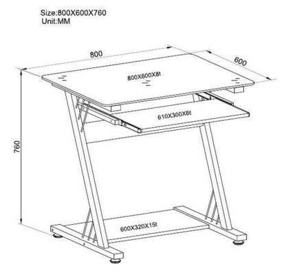 مدرن خو صفحه اصلی دفتر کامپیوتر میز شیشه ای و چوب برای اتاق خواب DX-8812B