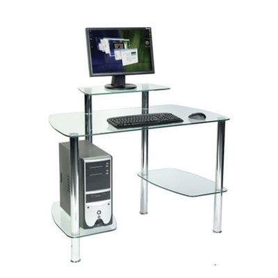 کوچک میز مدرن شیشه ای کامپیوتر برای صفحه اصلی پاک 7mm و خو شیشه ای DX-8805