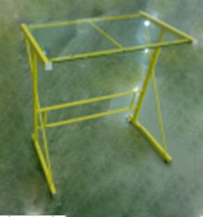 Meja Modern Glass Komputer White Steel Frame Untuk Rumah DRGSZ-02