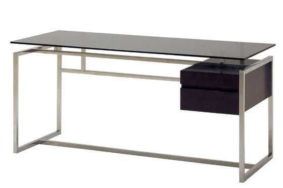 Mesa de vidrio negro oficina escritorio moderna de la escritura para los muebles de la sala de estar