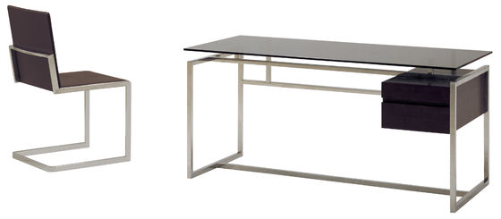 Mesa de vidrio negro oficina escritorio moderna de la escritura para los muebles de la sala de estar