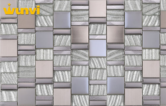 อุณหภูมิต่ำต้านทานกระจกครัวหินโมเสคกระเบื้อง Backsplash