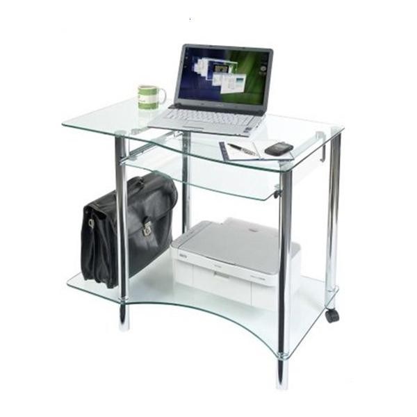 خنک میز پاک مدرن شیشه ای کامپیوتر برای صفحه اصلی 38mm و لوله ضد زنگ DX-8803
