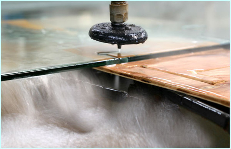 แบนแผงตกแต่งกระจก Water Jet ตัดสำหรับการตัดกระจก