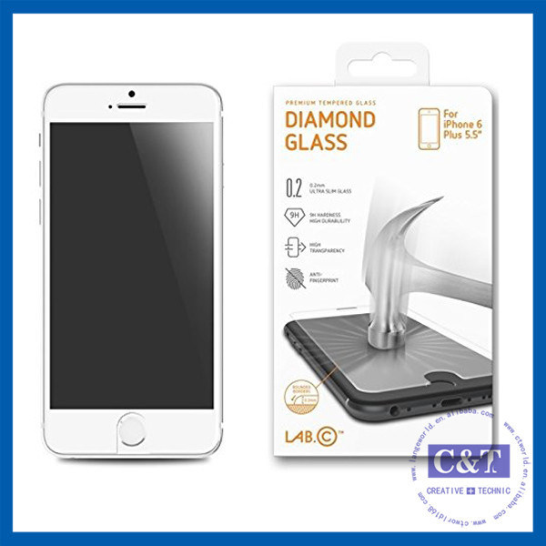 از 0.3mm لاغر خو شیشه ای تلفن همراه محافظ صفحه نمایش برای آیفون 6 با 2.5D 9H سختی