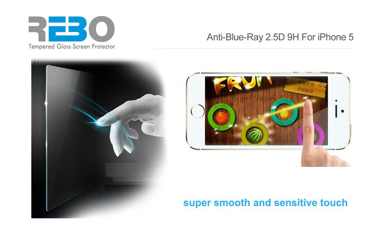 ความละเอียดสูงกันรอยหน้าจอป้องกันน้ำป้องกัน Blue Ray สำหรับ iPhone5 5S 5C